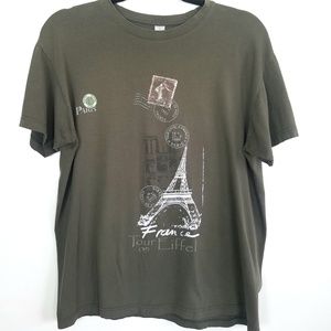 Paris France Graphic Tee - Amry Green Eiffel Tower